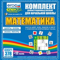Динамические раздаточные пособия. Математика (карточки). Касса цифр, букв, знаков и фигур с набором интерактивных таблиц. - fgospostavki.ru - Казань