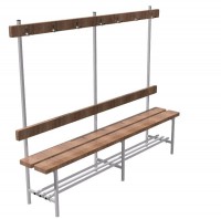 Скамья для раздевалок односторонняя с вешалкой (1,5 метра) - fgospostavki.ru - Казань