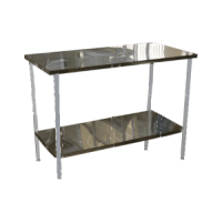 Стол на металлическом каркасе с полкой 600*1800*750(900) - fgospostavki.ru - Казань