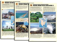 Комплект таблиц по географии "Уникальные объекты северных материков" раздаточные (цветные, ламинированные, А4, 16 штук) - fgospostavki.ru - Казань