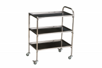 Столик инструментальный передвижной из нержавеющей стали с тремя полками (импортные колеса) - fgospostavki.ru - Казань