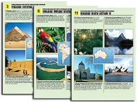 Комплект таблиц по географии "Уникальные объекты южных материков" раздаточные (цветные, ламинированные, А4, 12 штук) - fgospostavki.ru - Казань