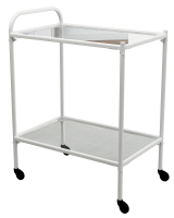 Столик процедурный передвижной металлический с двумя полками из стекла колеса мебельные - fgospostavki.ru - Казань