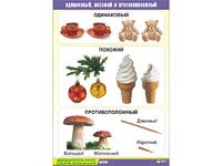 Таблица демонстрационная "Одинаковый, похожий и противоположный" (винил 70x100) - fgospostavki.ru - Казань