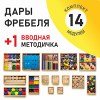 Игровой набор Дары Фребеля 14 модулей с методическим пособием (1 книга) - fgospostavki.ru - Казань