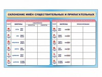 Фрагмент (демонстрационный) маркерный (двухсторонний) "Склонение имен существительных и прилагательных" - fgospostavki.ru - Казань