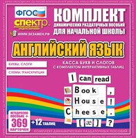Динамические раздаточные пособия. Английский язык (карточки). Касса букв и слогов с набором интерактивных таблиц. - fgospostavki.ru - Казань