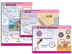 Комплект таблиц "Математика. Знакомство с геометрией" (6 таблиц, формат А1, ламинированные) - fgospostavki.ru - Казань