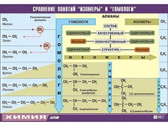 Таблица демонстрационная "Сравнение понятий изомер и гомолог" (винил 70x100) - fgospostavki.ru - Казань
