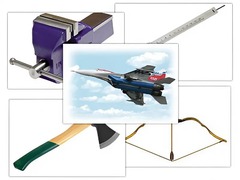 Набор предметных картинок "Оружие, военная техника. Инструменты" (48 штук, А4, с магнитами) - fgospostavki.ru - Казань