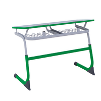 Парта SMARTY двухместная регулируемая по высоте (наклонная столешница) с антивандальной кромкой - fgospostavki.ru - Казань