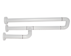 Поручень неоткидной трёхопорный с антибактериальным покрытием (белый) - fgospostavki.ru - Казань
