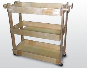 Тележка для спортинвентаря и игрушек (3 полки) 115х50х90см (фанера лак) - fgospostavki.ru - Казань