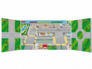 Доска магнитно-маркерная комбинированная, панорамная, трехэлементная "Азбука дорожного движения" - fgospostavki.ru - Казань