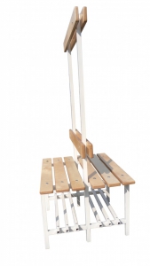 Скамья для раздевалок двухсторонняя с вешалкой - fgospostavki.ru - Казань