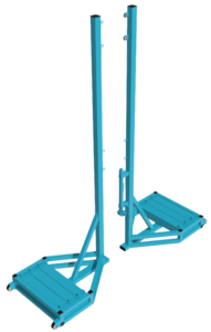 Стойки волейбольные для зала с механизмом натяжения (передвижная с противовесом, без сетки) - fgospostavki.ru - Казань