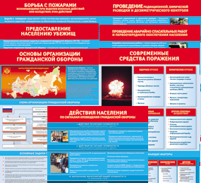 Комплект таблиц "Основы гражданской обороны (МЧС РФ)" 13 штук. - fgospostavki.ru - Казань