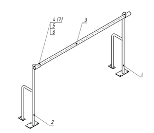 Станок хореографический напольный (1,5 метра, однорядный) - fgospostavki.ru - Казань