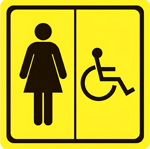 Тактильный знак (туалет для инвалидов Ж) 100х100 - fgospostavki.ru - Казань