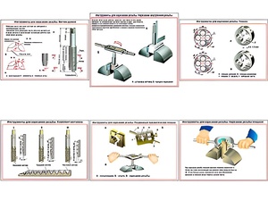 Плакаты ПРОФТЕХ "Инструменты для нарезания резьбы" (6 пл, винил, 70х100) - fgospostavki.ru - Казань