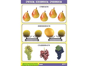 Таблица демонстрационная "Считаем, взвешиваем, сравниваем" (винил 70x100) - fgospostavki.ru - Казань