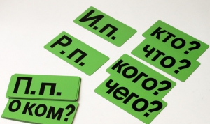Набор магнитных карточек "Падежи" (фон зелёный) - fgospostavki.ru - Казань