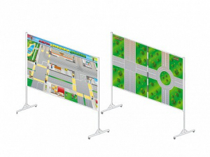 Доска магнитно-маркерная двухсторонняя "Азбука дорожного движения" на стойках (разборная) - fgospostavki.ru - Казань