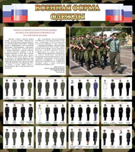 Стенд "Военная форма одежды (флаг РФ)" - fgospostavki.ru - Казань