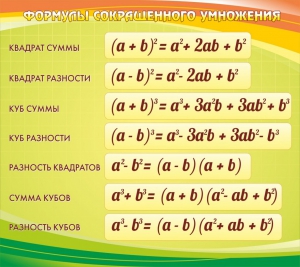Стенд "Формулы сокращенного умножения" Вариант 3 - fgospostavki.ru - Казань