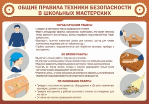 Стенд "Общие правила техники безопасности в школьных мастерских" - fgospostavki.ru - Казань