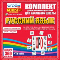 Динамические раздаточные пособия. Русский язык (комплект демонстрационных материалов). Касса букв, слогов, звуковых схем с набором интерактивных таблиц. - fgospostavki.ru - Казань