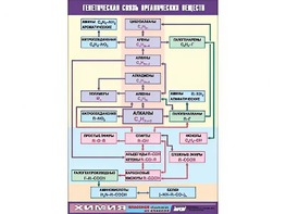 Таблица демонстрационная "Генетическая связь органических веществ" (винил 100x140) - fgospostavki.ru - Казань