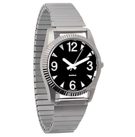 Часы мужские с черным циферблатом на растягивающемся ремешке - fgospostavki.ru - Казань