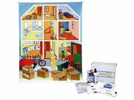 Магнитно-маркерный ситуационный плакат "Квартира" с набором магнитных карточек + методические рекомендации (иностранный язык) - fgospostavki.ru - Казань