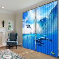 Комплект светонепроницаемых штор "Дельфины" - fgospostavki.ru - Казань