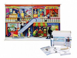 Магнитно-маркерный ситуационный плакат "Магазин" с набором магнитных карточек + методические рекомендации (иностранный язык) - fgospostavki.ru - Казань